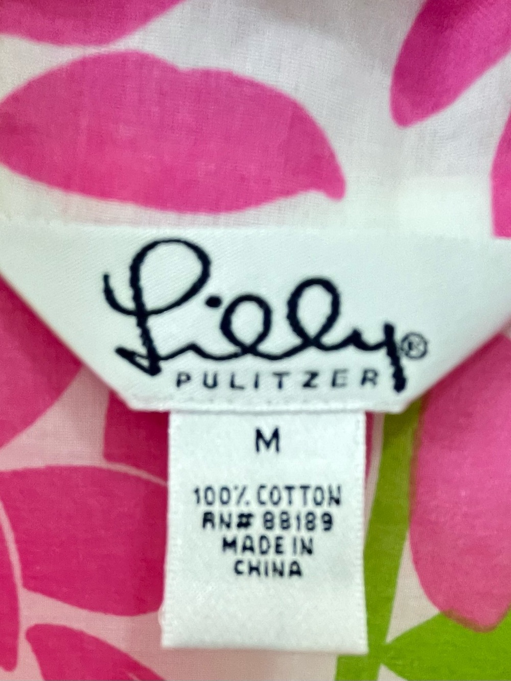 Lilly Pulitzer Vintage Lightweight Shirt With Vibrant Pink Floral Sunflowers - Picture 8 of 17